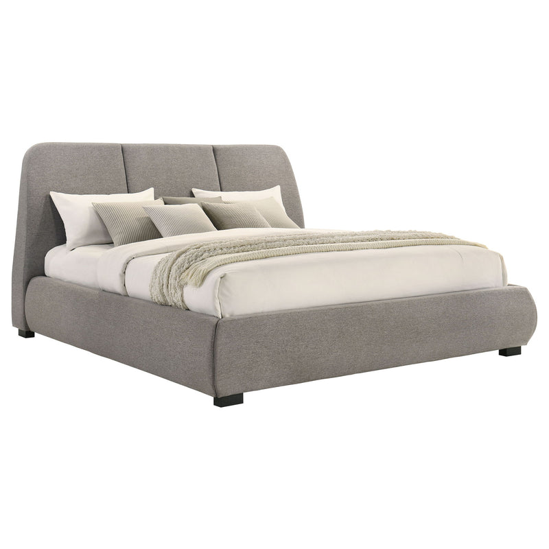 Modern Upholstered Platform Bed With Tufted Headboard