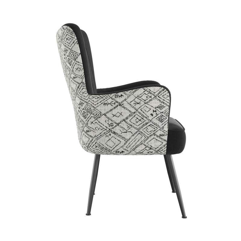 Accent Chair With Unique Print Fabric