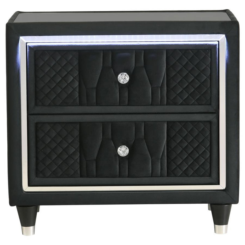 Lorient - 2-Drawer LED Nightstand With USB