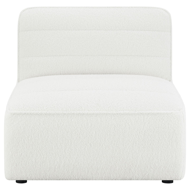 Bonnie - Upholstered Armless Chair With Channel Tufting - Ivory