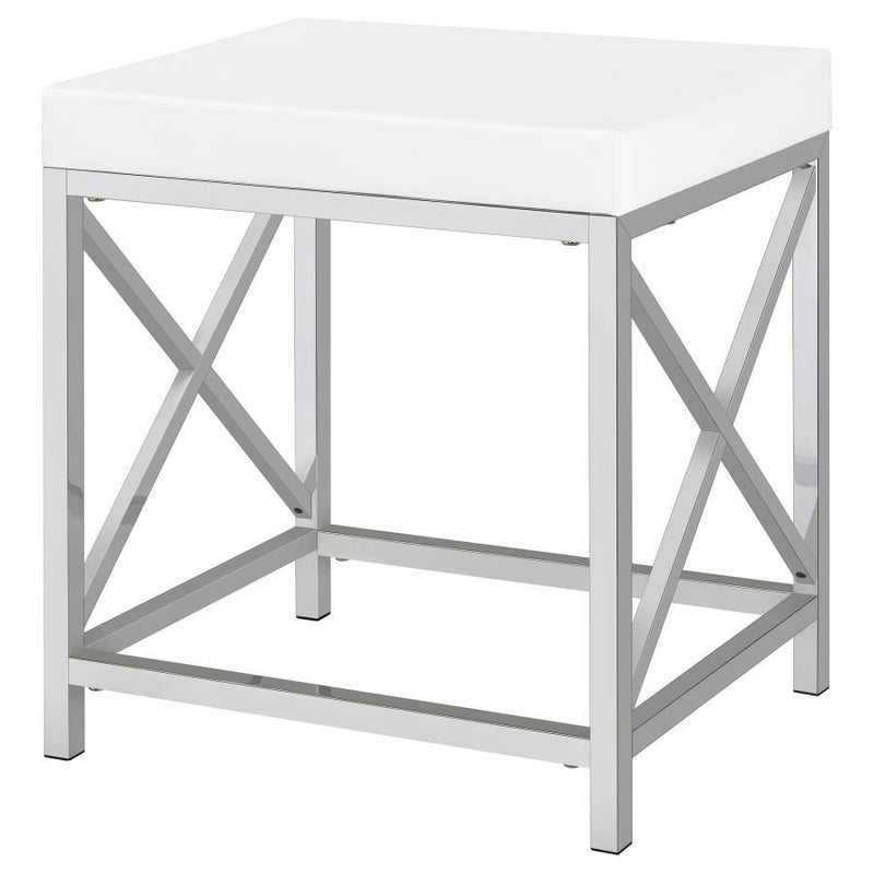 Eliza - Vanity Set With Lighting & Stool - White And Chrome