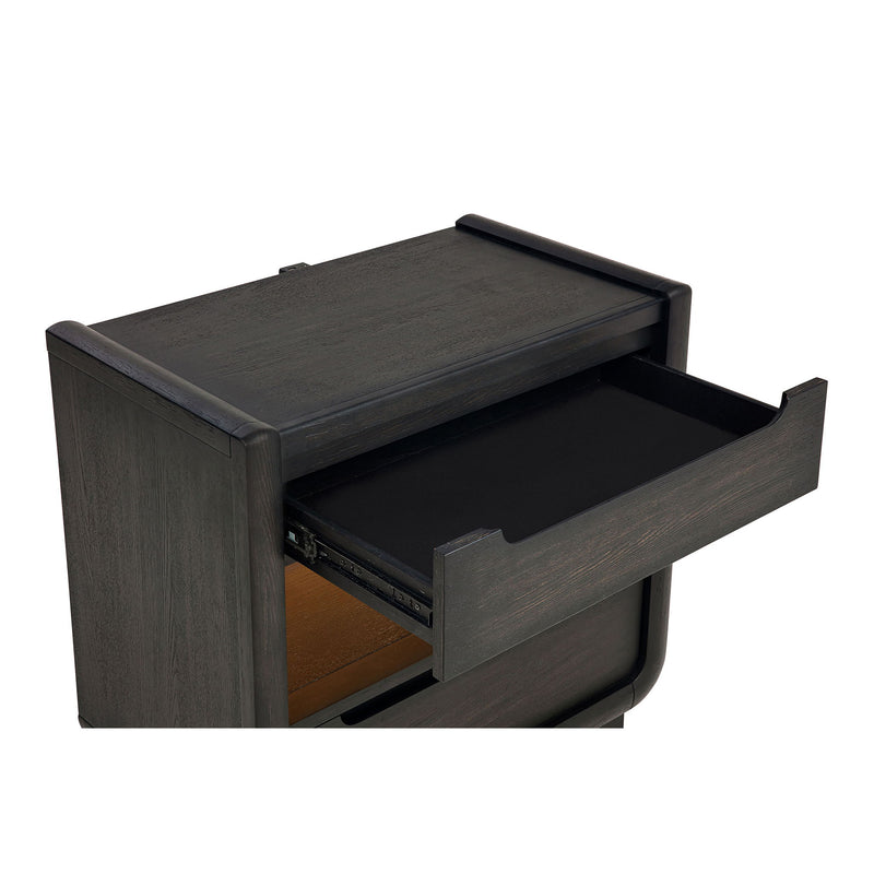 Bangor - 2 Drawer LED Nightstand With USB - Black