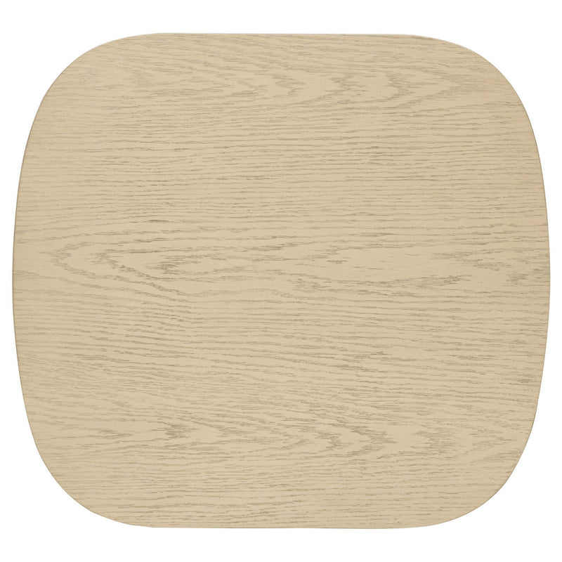 Kailani Coastal Square End Side Table with Shelf Beige Oak