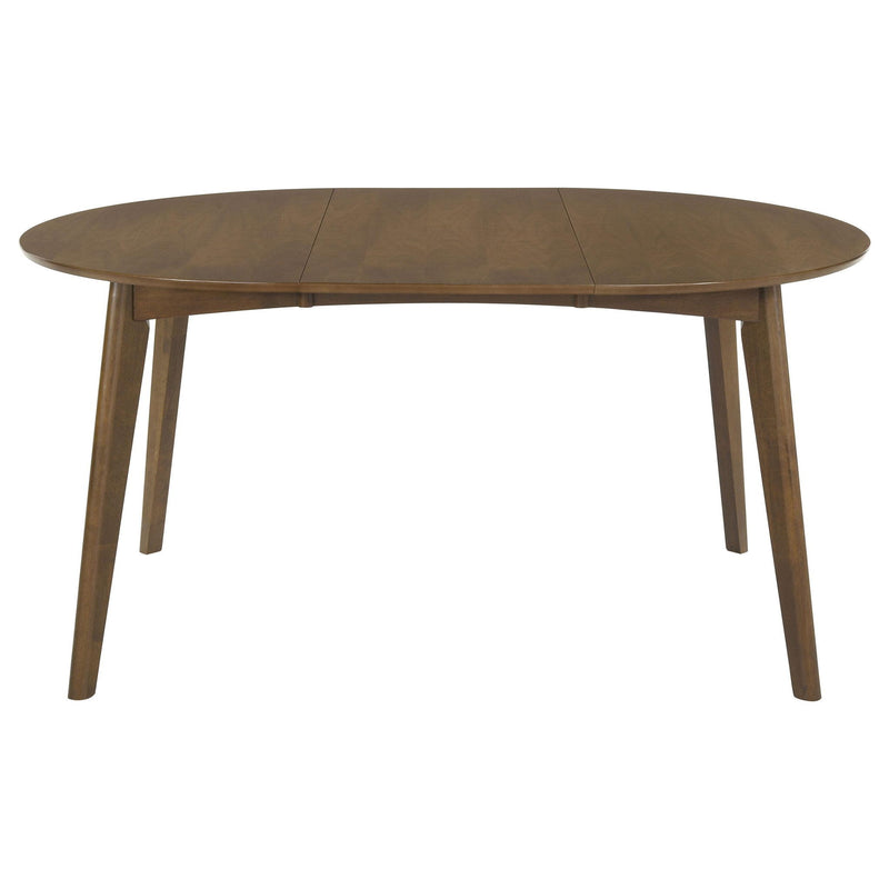 Jedda Oval 60-inch Extension Leaf Dining Table Dark Walnut