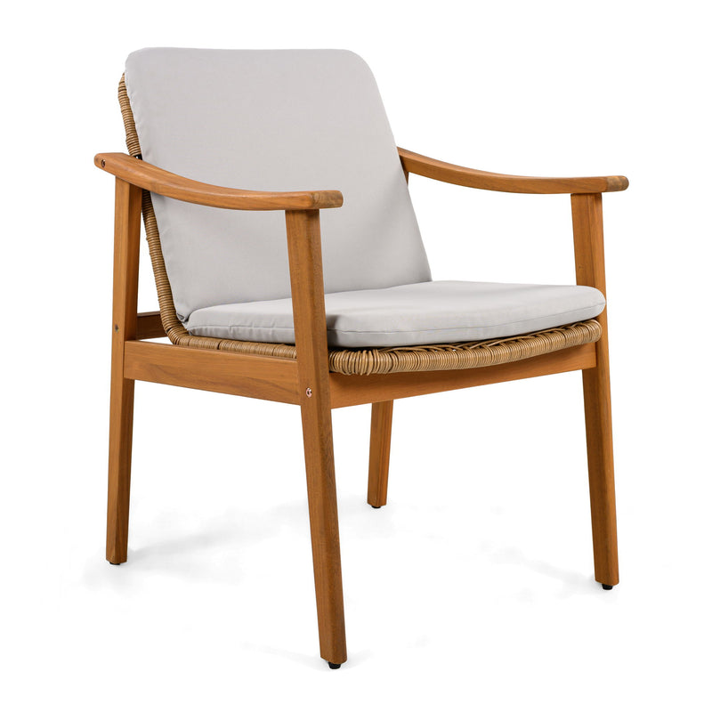 7 Piece Outdoor Patio Dining Set With & 6 Arm Chairs