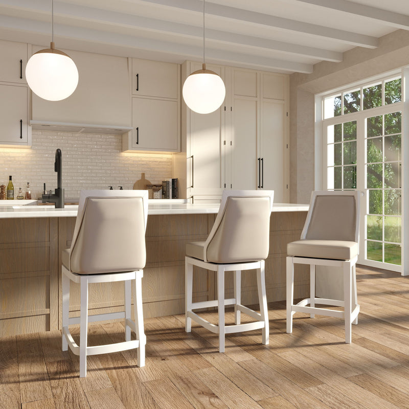 Modern Swivel Stool With Tall Back