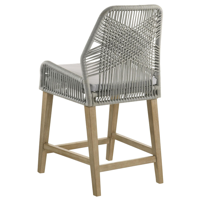 Nakia Woven Rope Counter Chair with Cushion Grey (Set of 2)