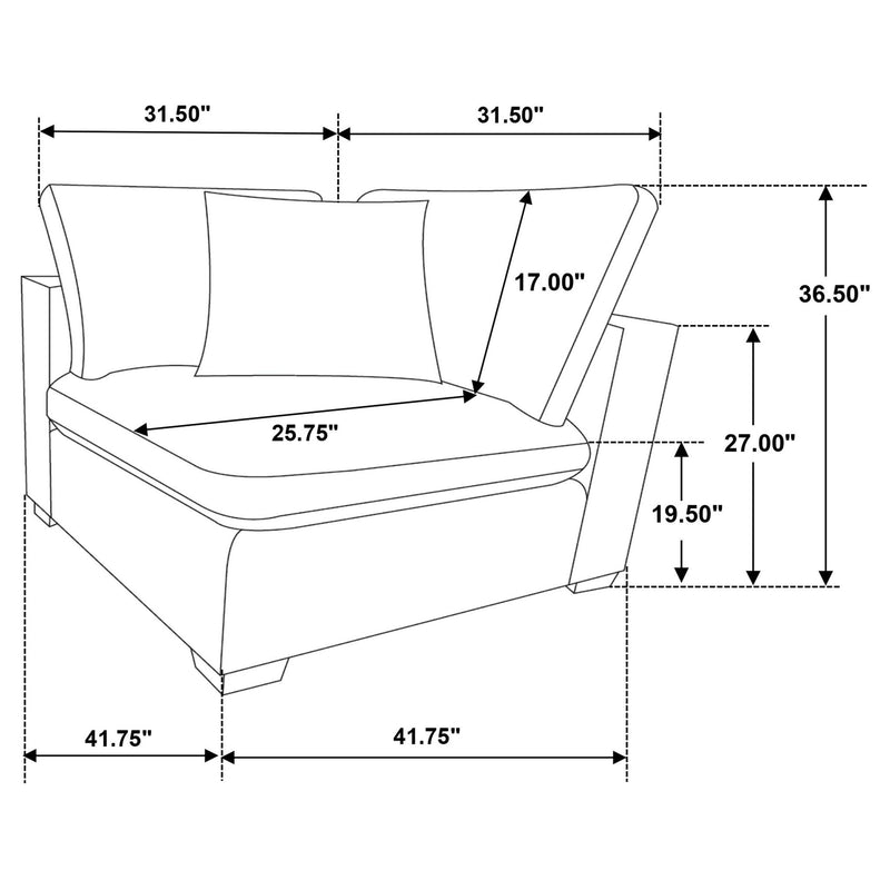 Lakeview 5-piece Upholstered Modular Sectional Sofa Ivory