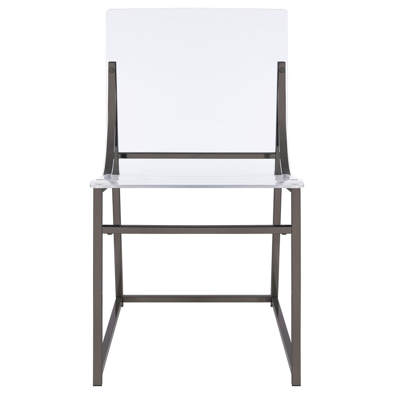 Adino Acrylic Dining Side Chair Black Nickel (Set of 2)