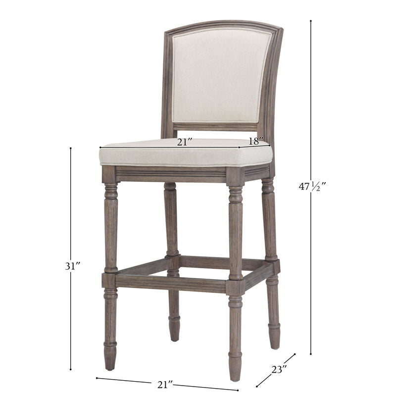 Stool With Upholstered Seat And Back