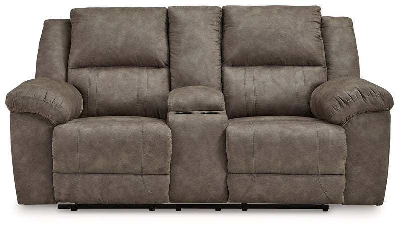 Laresview - Dbl Reclining Loveseat with Console - Fossil