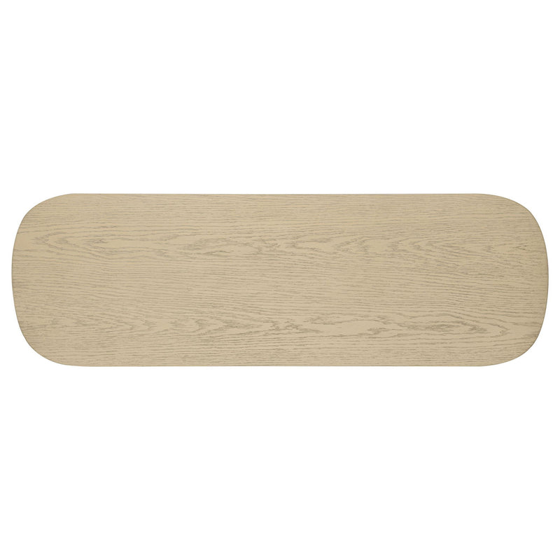 Kailani Coastal Sofa Console Table with Shelf Beige Oak