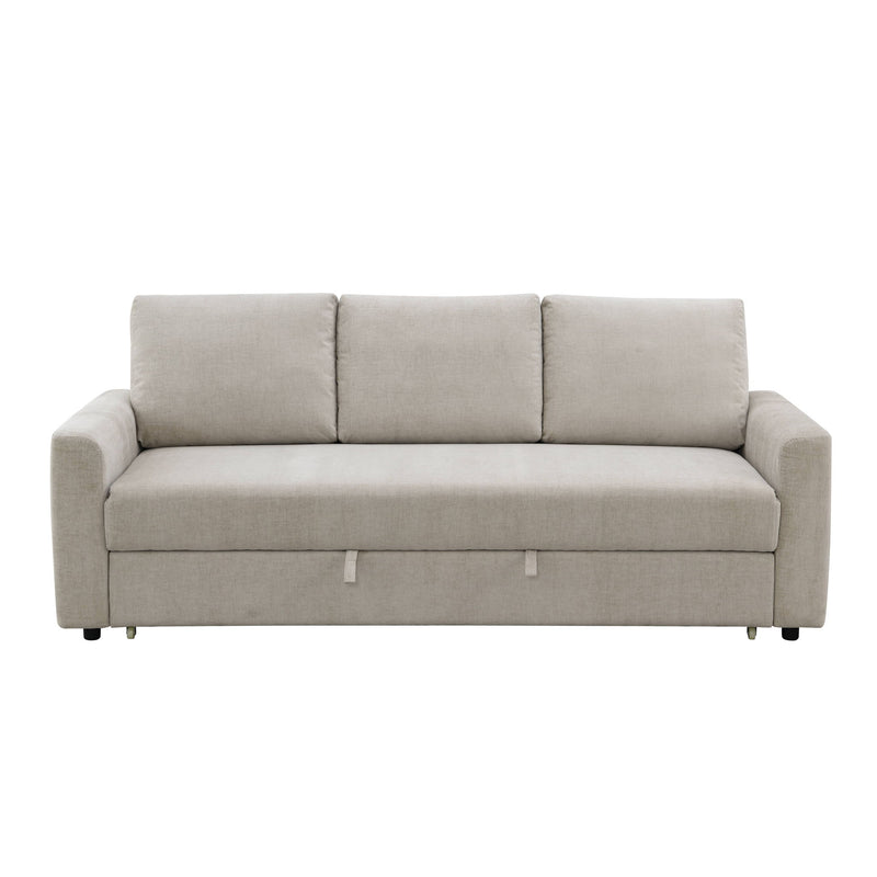 Leira - Linen Pull Out Sleeper Sofa - Beige