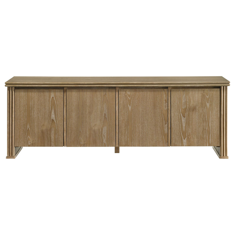 Dreydon - 4 Door TV Stand With Adjustable Shelves And Cable Management - Light Brown