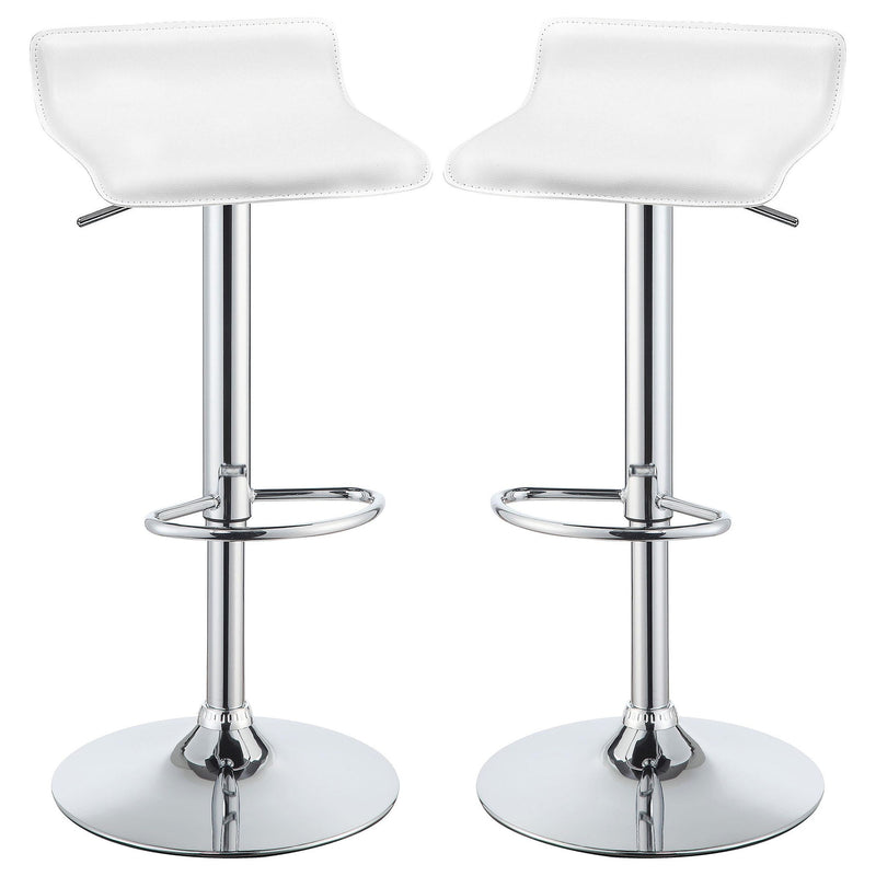 Bidwell Upholstered Adjustable Bar Stool White (Set of 2)