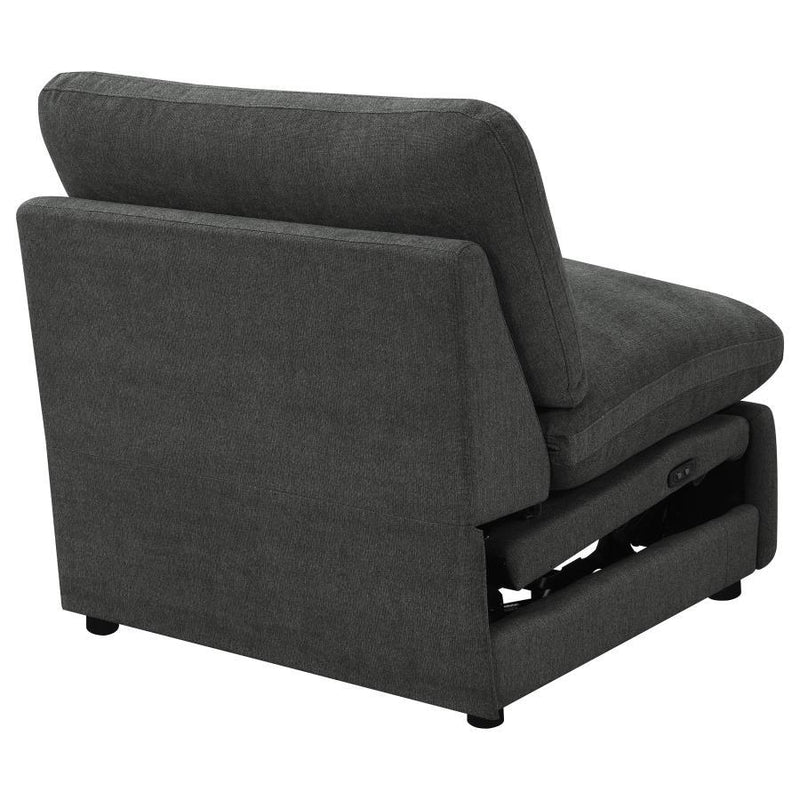 Collins - Modular Power Armless Recliner - Dark Gray