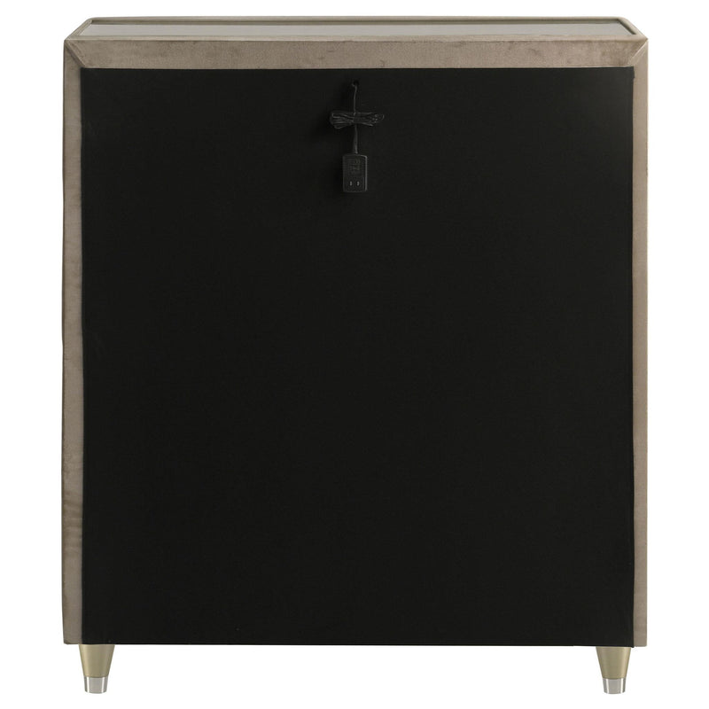 Lorient 5-drawer LED Chest of Drawers Ivory and Camel