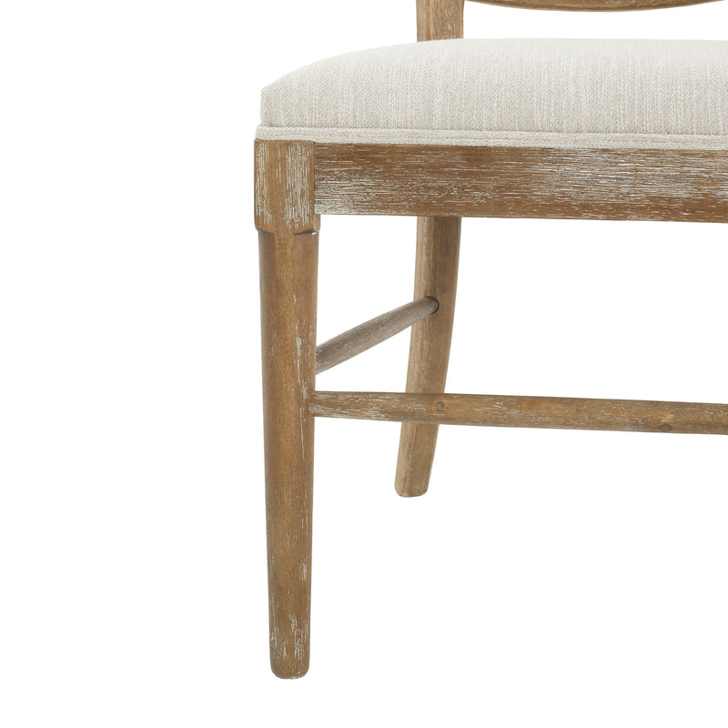 Classic Retro Dining Chair (Set of 2) With Rattan Backrest - Dark Brown / Beige