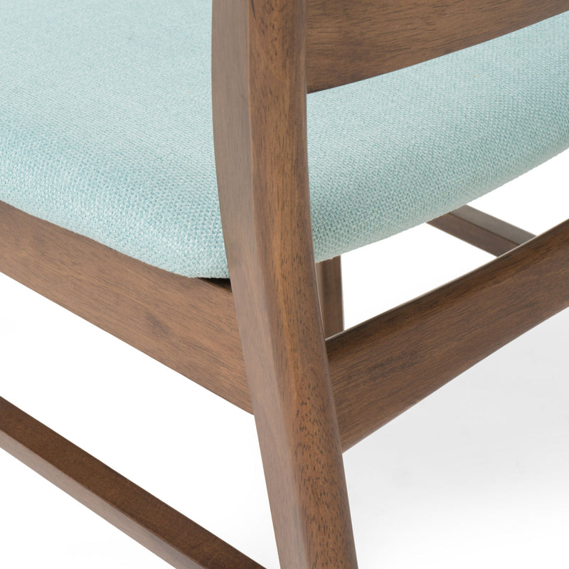 Mid Century Dining Chairs With Cushioned Seats And Wood Frame (Set of 2)