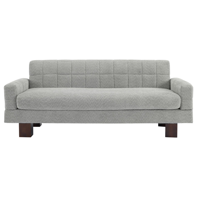 Modern Loveseat Sofa, 2 Seater With Square Arms For Living Room