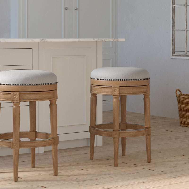 Rustic Elegance Backless Swivel Stool