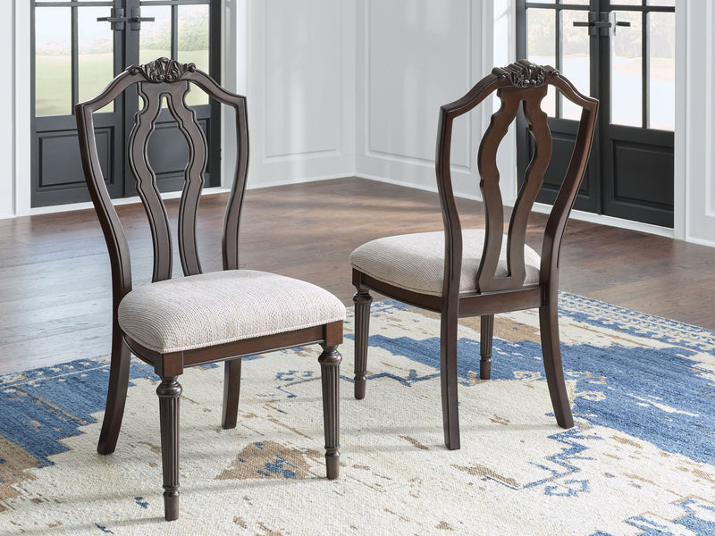 Lavinton - 8 Pc. - Dining Room Extension Table, 6 Side Chairs, Server - Brown