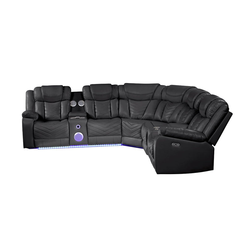 Challenger - Recliner Sectional Sofa, Built In USB, C Ports & Bluetooth