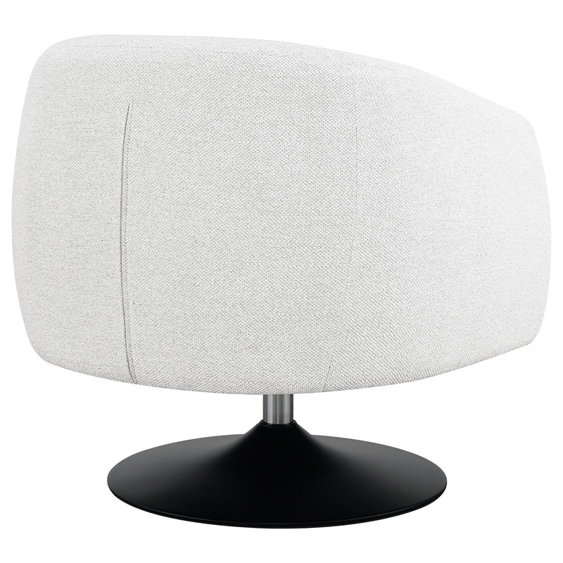 Upholstered Swivel Accent Chair, 360 Degree Rotation - Beige