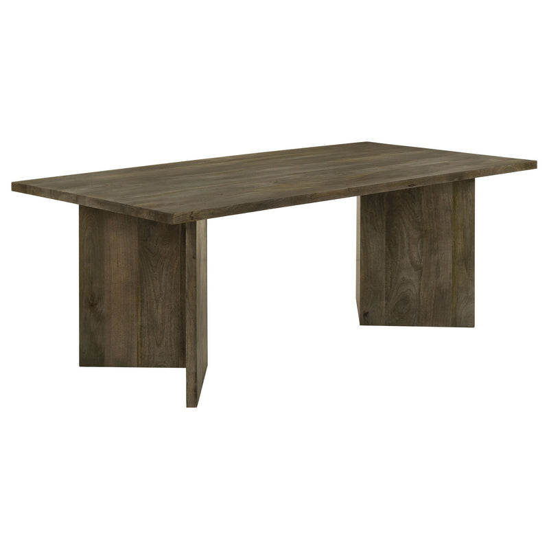 Roman - Rectangular Double V Leg Dining Table - Brown
