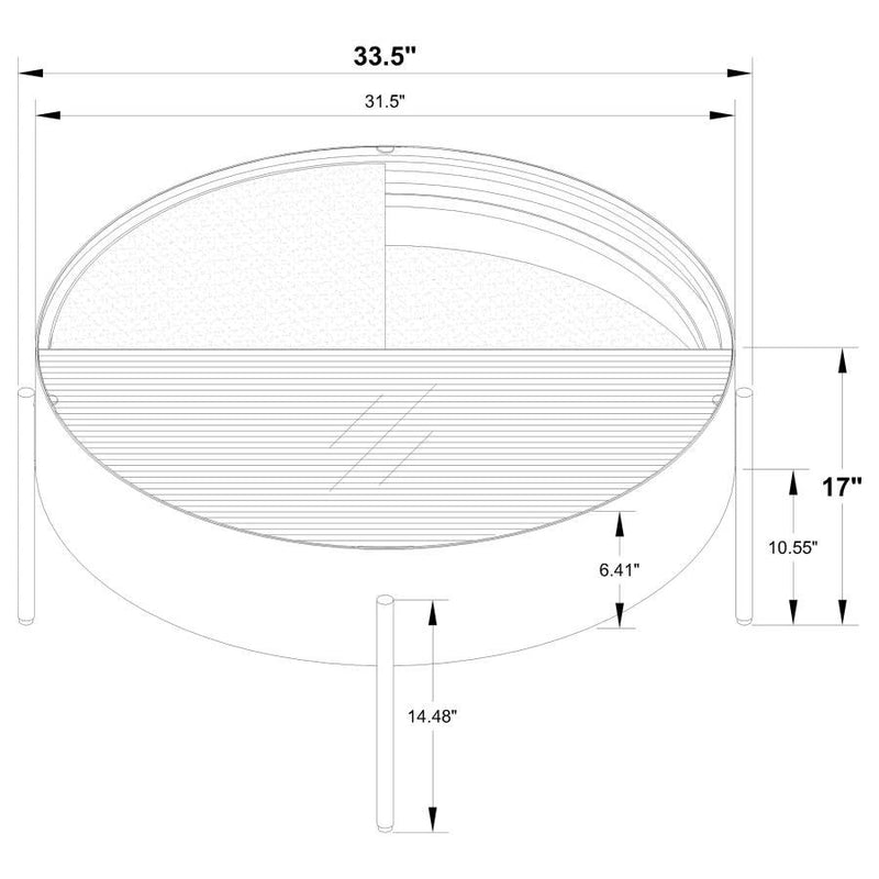 Ozella - Round Table With Hidden Storage Sandy