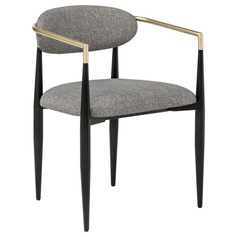 Alexis Fabric Upholstered Dining Arm Chair Grey (Set of 2)