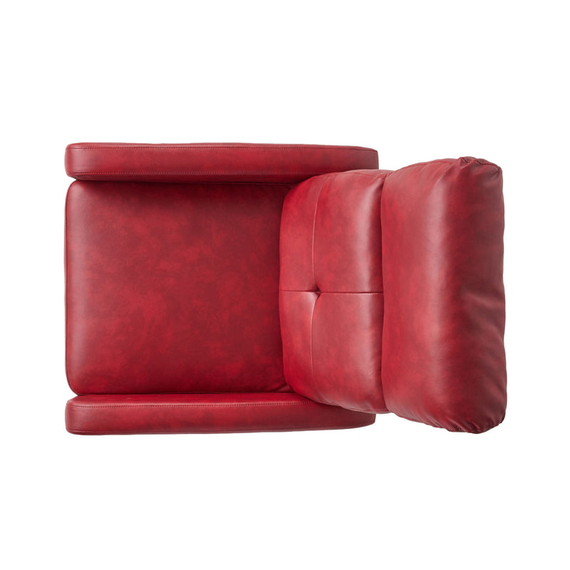 Contemporary Recliner Chair With Lever Mechanism - Red