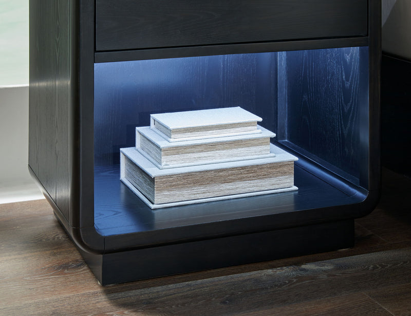 Rowanbeck - One Drawer Night Stand - Black