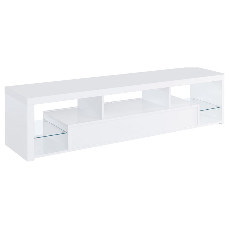Lance - 2 Drawer TV Stand With Shelves - Gloss White