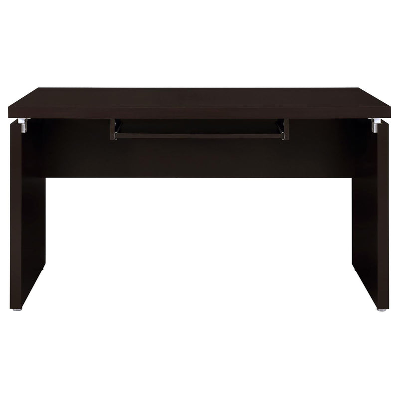 Floating - Top Computer Desk With Pullout Keyboard Shelf - Brown