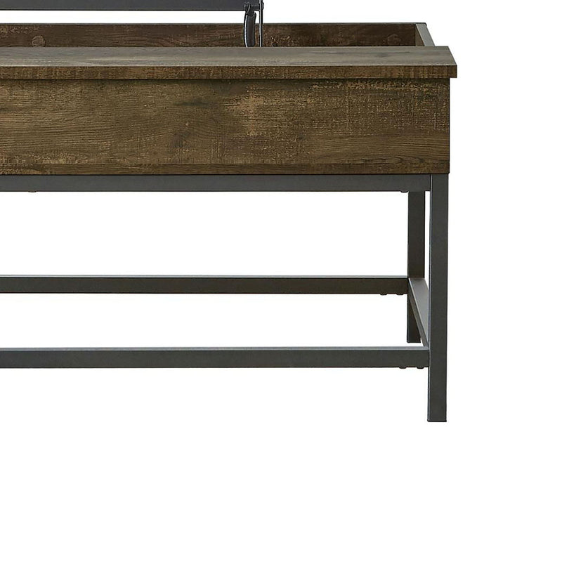 Lift Top Coffee Table With Adjustable Height - Brown
