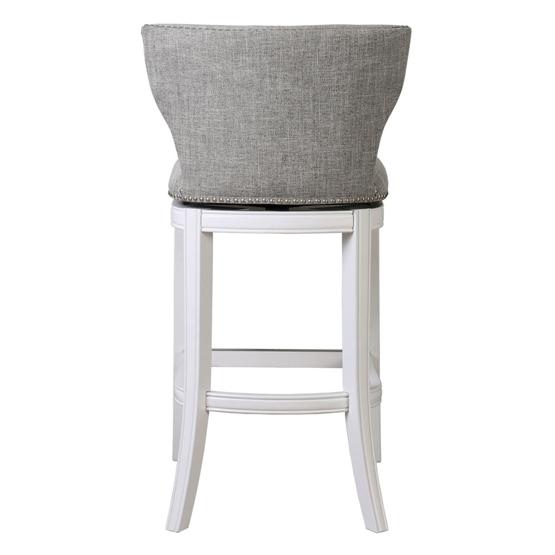Upholstered Swivel Stool With Back