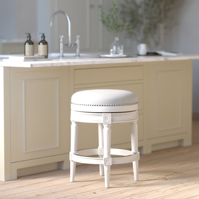 Rustic Elegance Backless Swivel Stool
