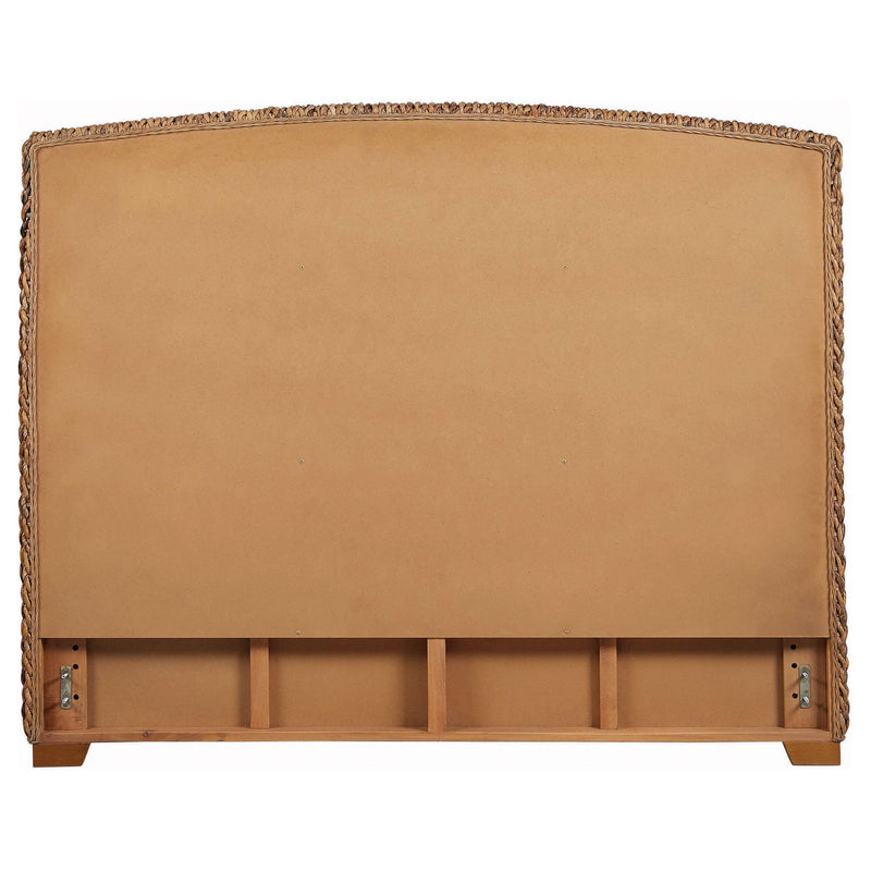 Laughton Woven Banana Leaf Queen Panel Headboard Amber