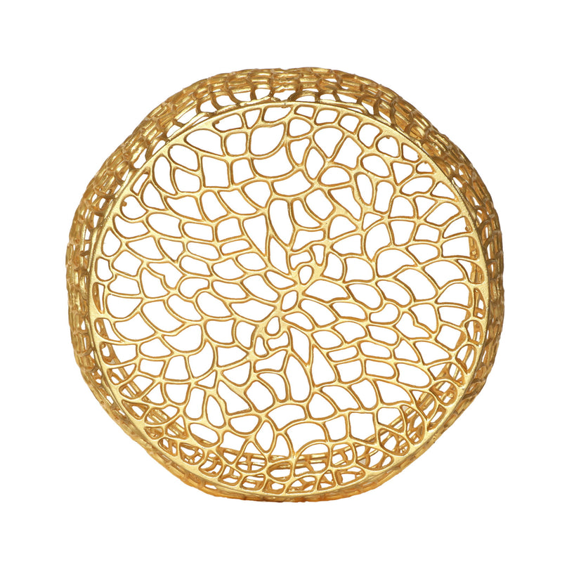 Modern Glam Mesh Coffee Table With Accents And - Gold