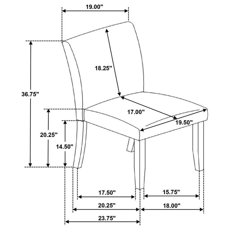 Cantley Upholstered Dining Side Chair Beige (Set of 2)