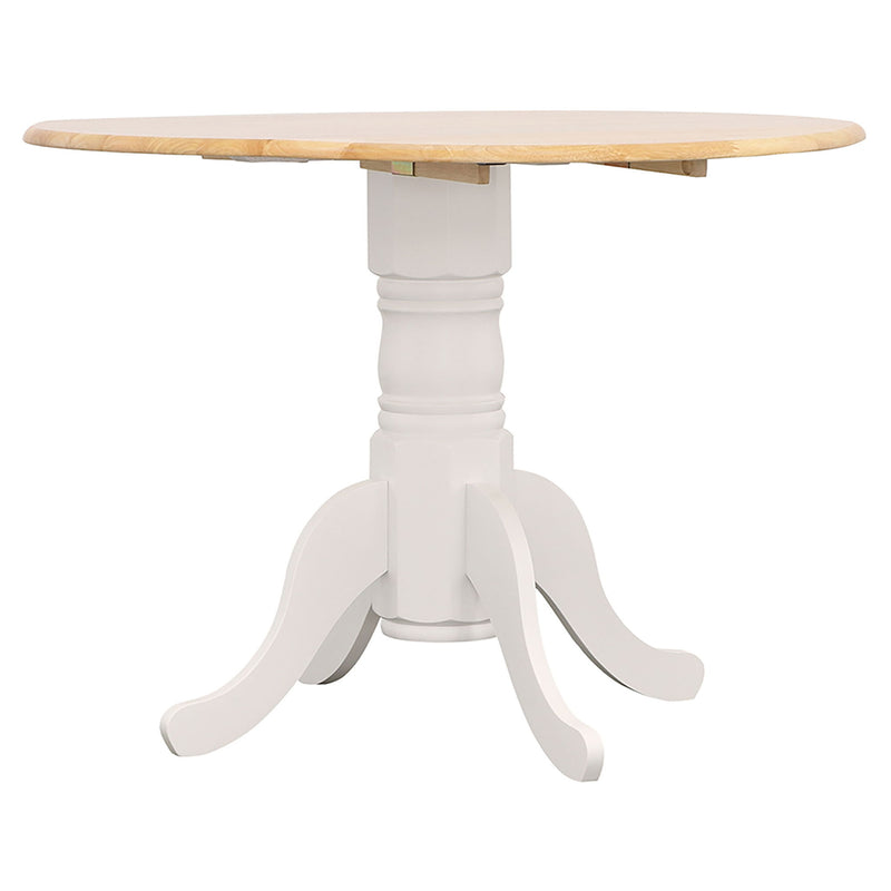 Greer - 5 Piece Dining Set With Drop Down Leaf Table And Curved Back Chairs - White