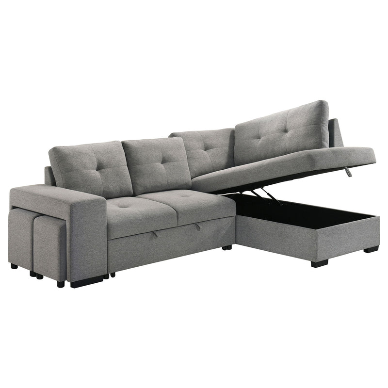 Atkinson - Sleeper Sectional Sofa With Lift Top Chaise - Gray