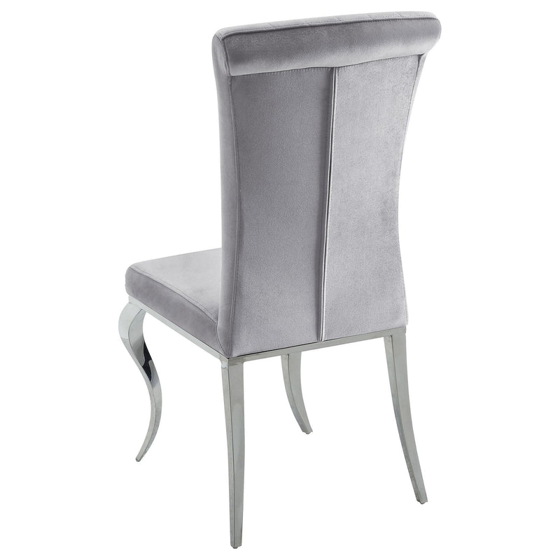 Carone 5-piece 81-inch Rectangular White Glass Dining Set Grey