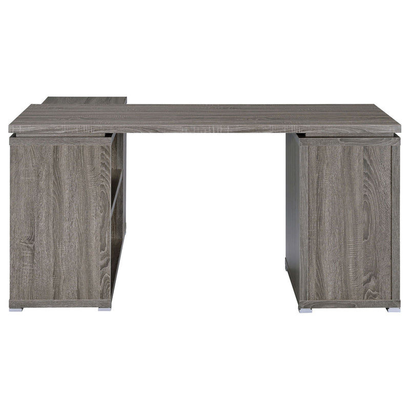 Tona - L-Shape Computer Desk With 3 Drawers And 5 Shelves