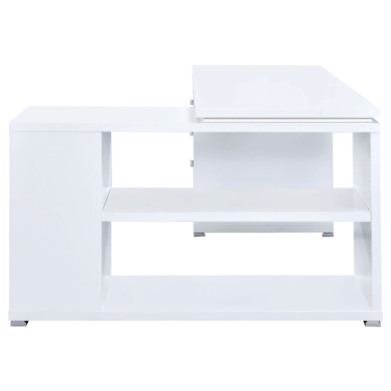 Tona - L-Shape Computer Desk With 3 Drawers And 5 Shelves