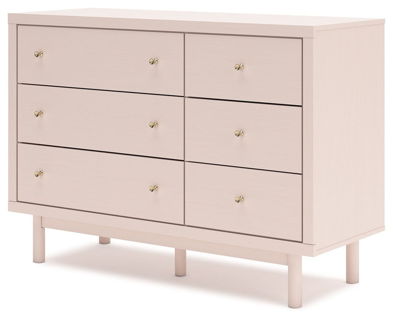 Wistenpine - Six Drawer Dresser - Blush