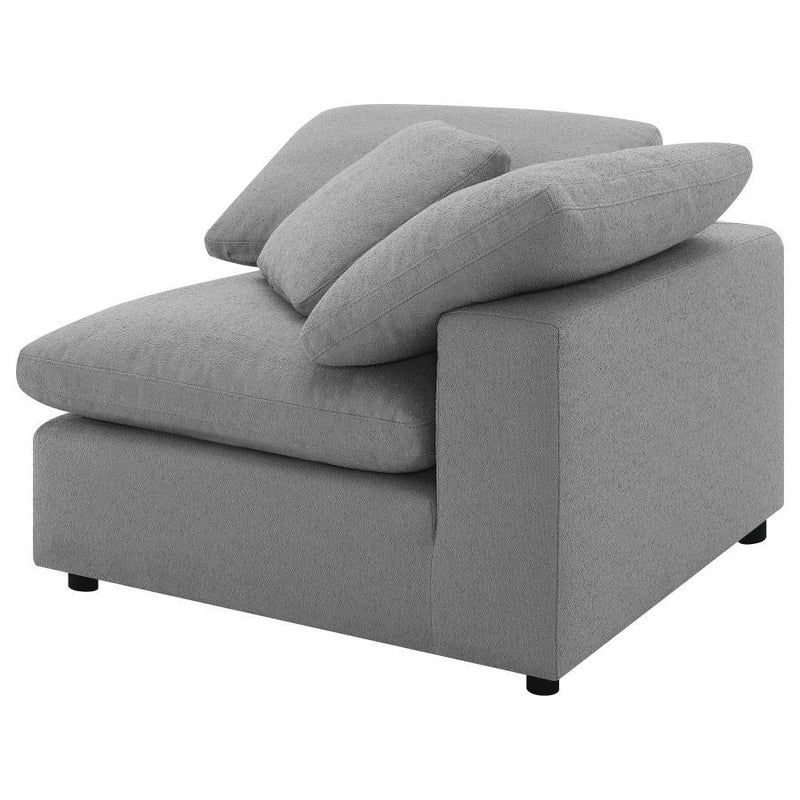 Raleigh - Boucle Upholstered Corner Chair - Gray