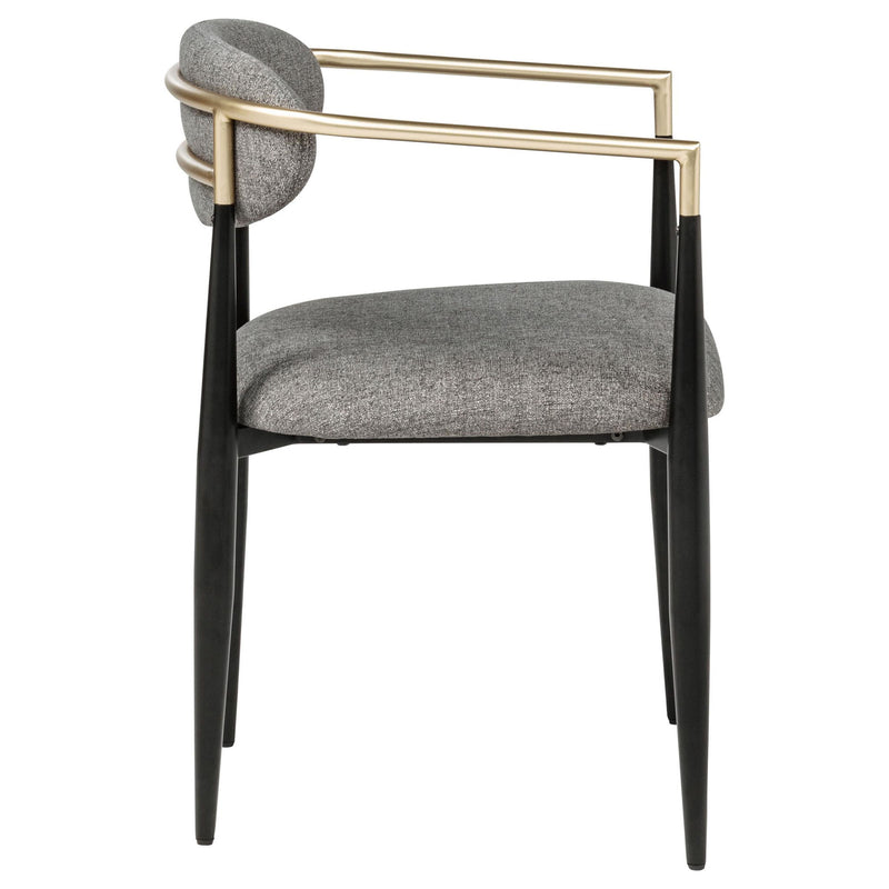 Alexis Fabric Upholstered Dining Arm Chair Grey (Set of 2)