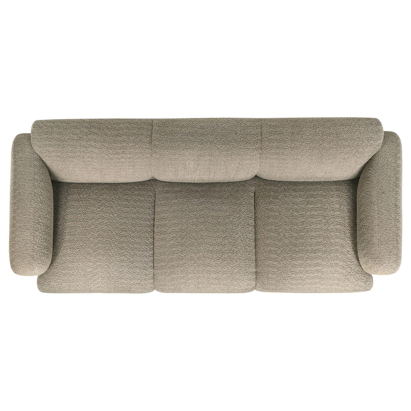 Dorset 2-piece Upholstered Round Track Arm Sofa Set Brown